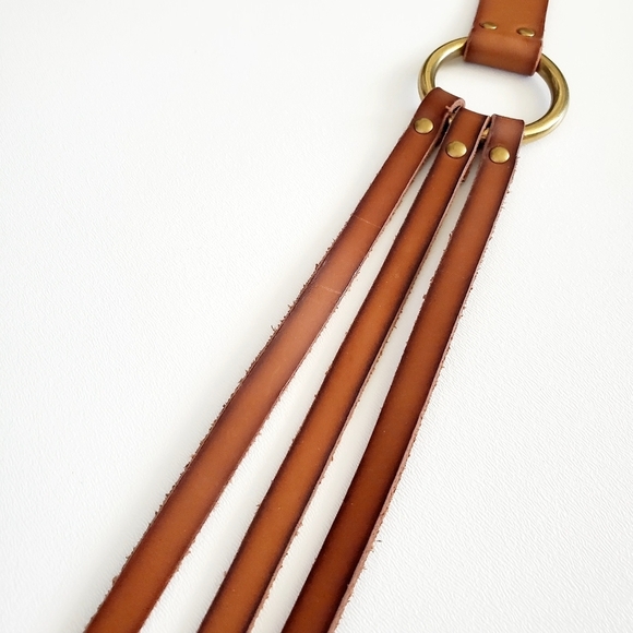 Frye Genuine Leather Cawgirl Vestern Bohemian Brown Belt Sz L 34DC836 NWT main image 4
